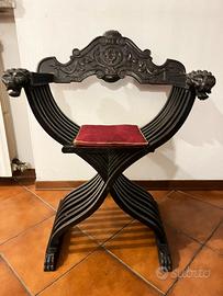 Sedia Savonarola originali in legno massiccio