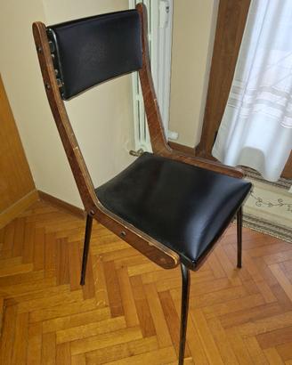 Sedia Boomerang in pelle 