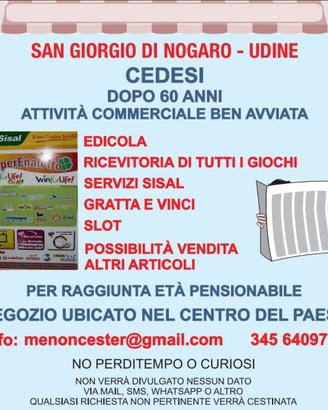 Edicola ricevitoria situata in centro del paese