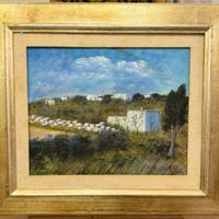 Quadro ad olio su tela ”paesaggio materico”40x50cm