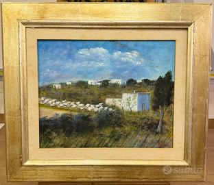 Quadro ad olio su tela ”paesaggio materico”40x50cm