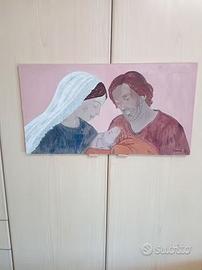 Quadro olio su cartoncino con cornice.