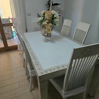 Tavolo da pranzo shabbato allungabile +8 sedie