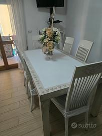 Tavolo da pranzo shabbato allungabile +8 sedie