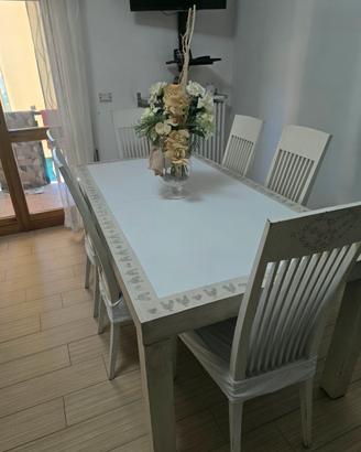 Tavolo da pranzo shabbato allungabile +8 sedie