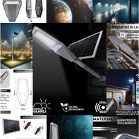 Lampione Solare LED con Palo 12H Autonomia Sensore