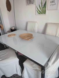 Tavolo IKEA TORSBY cromato/lucido bianco, 135x85