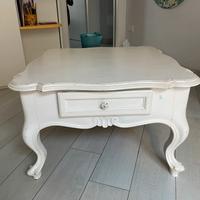 tavolino da salotto bianco in stile shabby chic