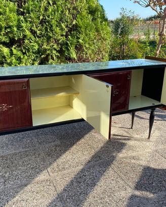 Credenza anni 50 armadietto vintage mogano ottone