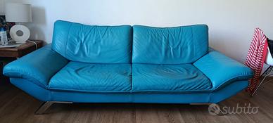 Divano e pouf in pelle Dondi Salotti