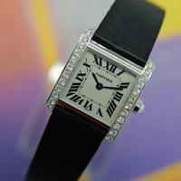 Cartier tank Francese oro bianco brillanti R.2365