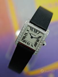 Cartier tank Francese oro bianco brillanti R.2365