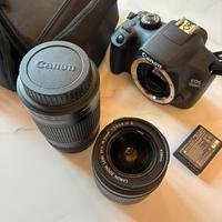 Eos 1300d + 18-55mm + 55-250mm + borsa