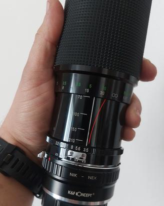 Series 1 70-210mm f/3.5 (Nikon AI) + Adatt.E-mount