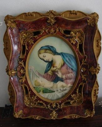 Quadro luminoso madonna con bambino