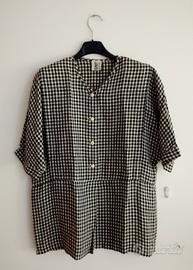 Camicia vintage a quadretti bianchi e neri