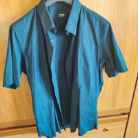 Camicia a maniche corte blu scuro in buone condizi