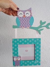 Portafoto raffigurante gufo appendibile