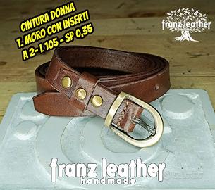 Cintura donna i cuoio t. di moro con inserti