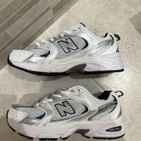 New Balance 530 Bianco/Argento/Blu Navy, Taglia 39