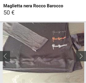 Maglietta nera taglia 46 Rocco Barocco