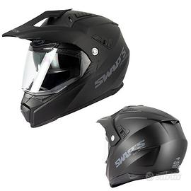 CASCO MOTO ENDURO FUORISTRADA OFF ROAD NERO OPACO
