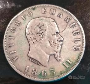 2 lire 1863 T Vittorio Emanuele II 