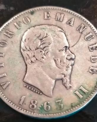 2 lire 1863 T Vittorio Emanuele II 