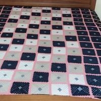 coperta  matrimoniale vintage uncinetto  lana