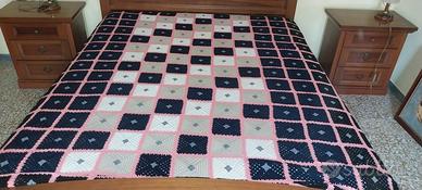 coperta  matrimoniale vintage uncinetto  lana