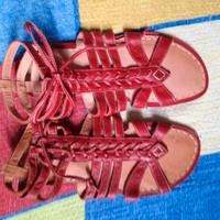 Sandalo schiava in pelle non conciata chimicamente