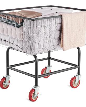 Carrello Portabiancheria in Filo Metallico Rotelle