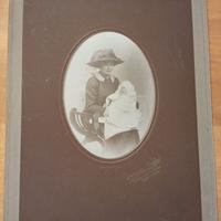 VECCHIA FOTO DONNA CON BAMBINO  1910 CA.