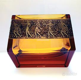 Vaso Moser Art Decò in cristallo di Boemia