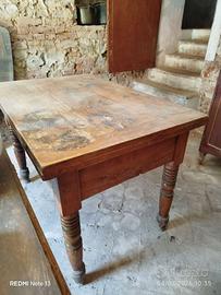 tavolo a libro vintage in  noce