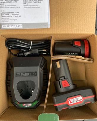 Batteria 4ah e 2ah 12v + caricabatterie Parkside