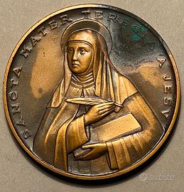 Medaglia Santa Teresa 1962 Carmelo bronzo