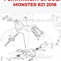 Portatarga originale Ducati Monster 821