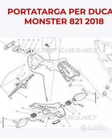 Portatarga originale Ducati Monster 821