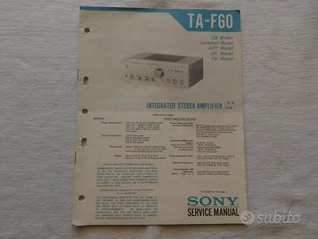 TA-F60 MANUALE DI SERVIZIO AMPLIFICATORE  SONY