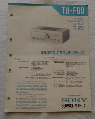 TA-F60 MANUALE DI SERVIZIO AMPLIFICATORE  SONY