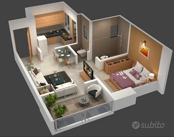 Elegante bilocale arredato a Saronno