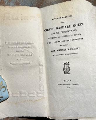 Libro antico Gasparo Gozzi