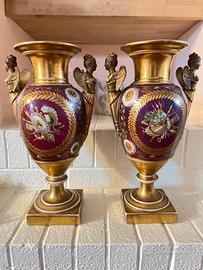 Coppia di vasi in porcellana Impero “Vieux Paris”