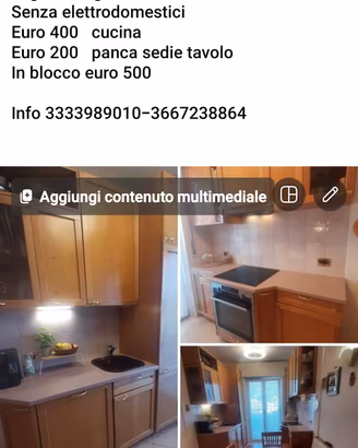 cucina in ciliegio tot 4 mt 
