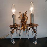 Applique Singolo Anni 30 40 Bronzo Dorato E Gocce