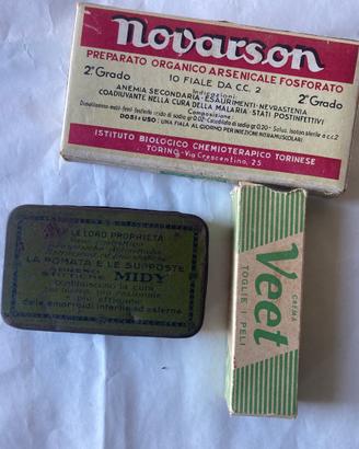 Scatolette farmaci vintage