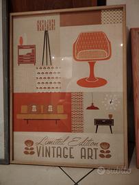 quadro con soggetto vintage con vetro misure 45x50
