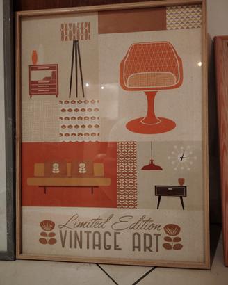 quadro con soggetto vintage con vetro misure 45x50