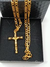 COLLANA CON CROCIFISSO PLACCATO ORO 18K 